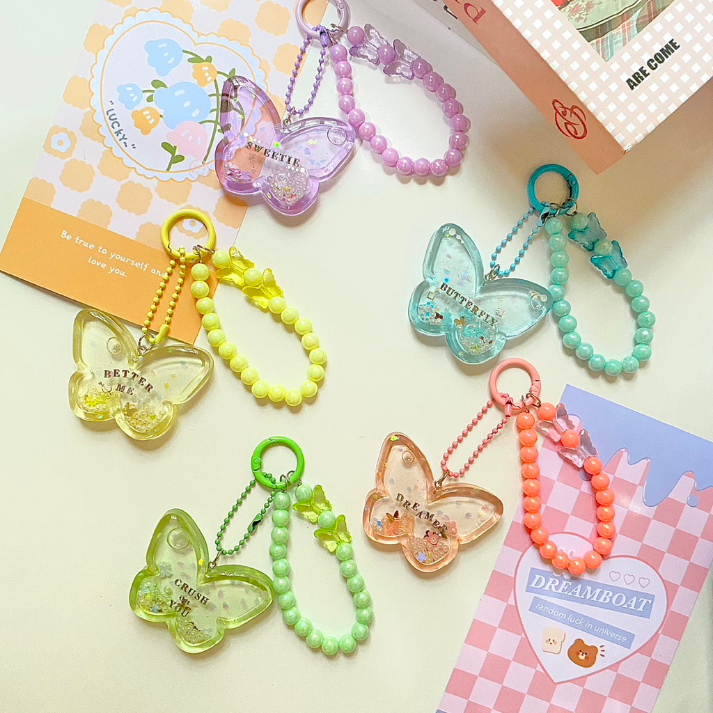 Sweet Butterfly Shaker Charm|Bag Charm|Fairy Keychain|Shaker Keychain