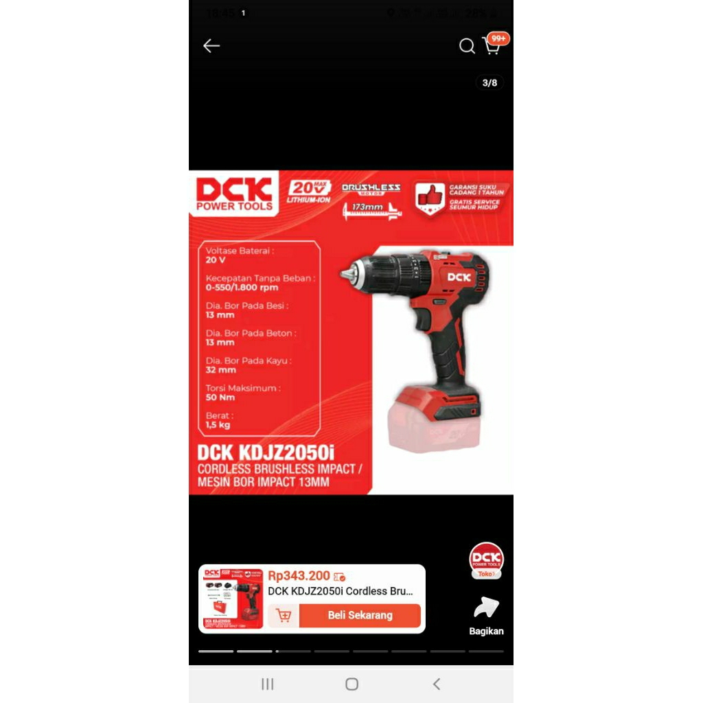 BOR DCK MURAH BEKAS PAKAI