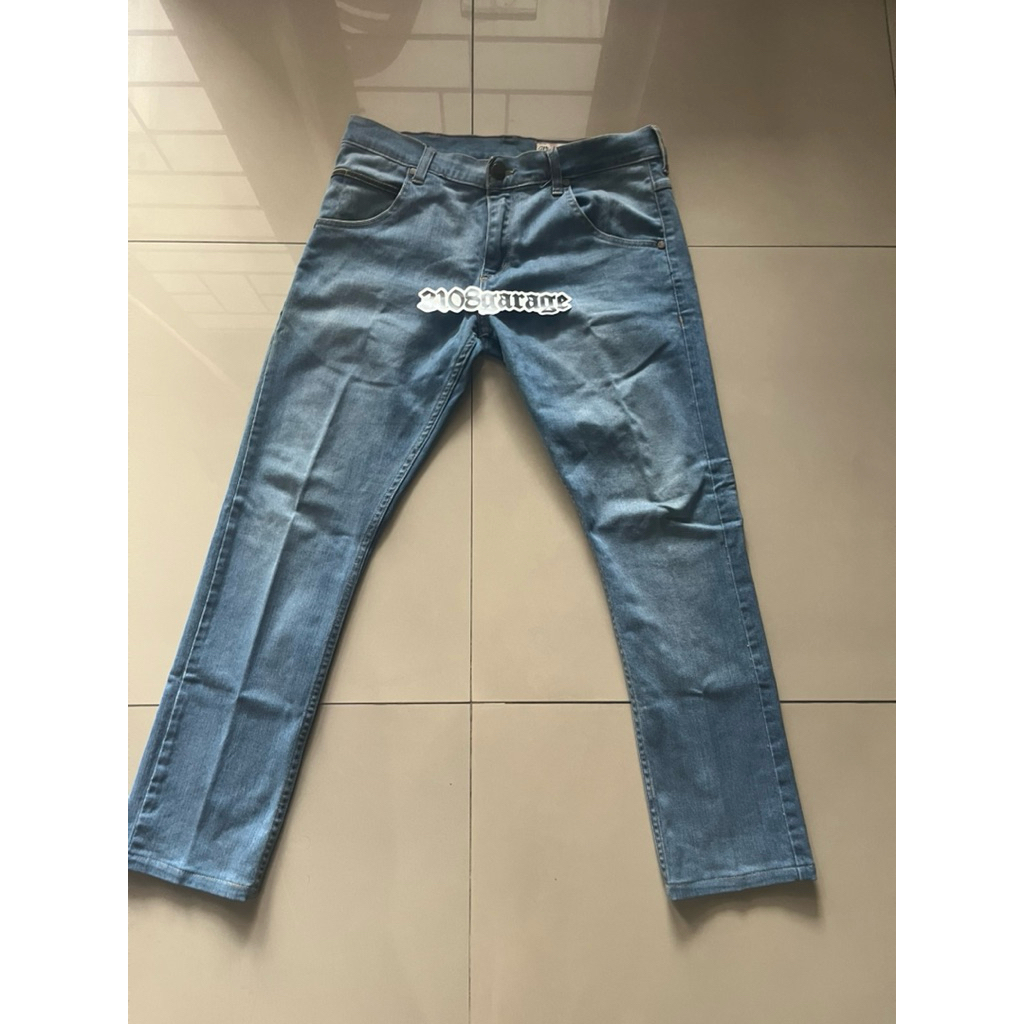 Celana panjang pants mens pria denim jeans wrangler blue sz 34 used second
