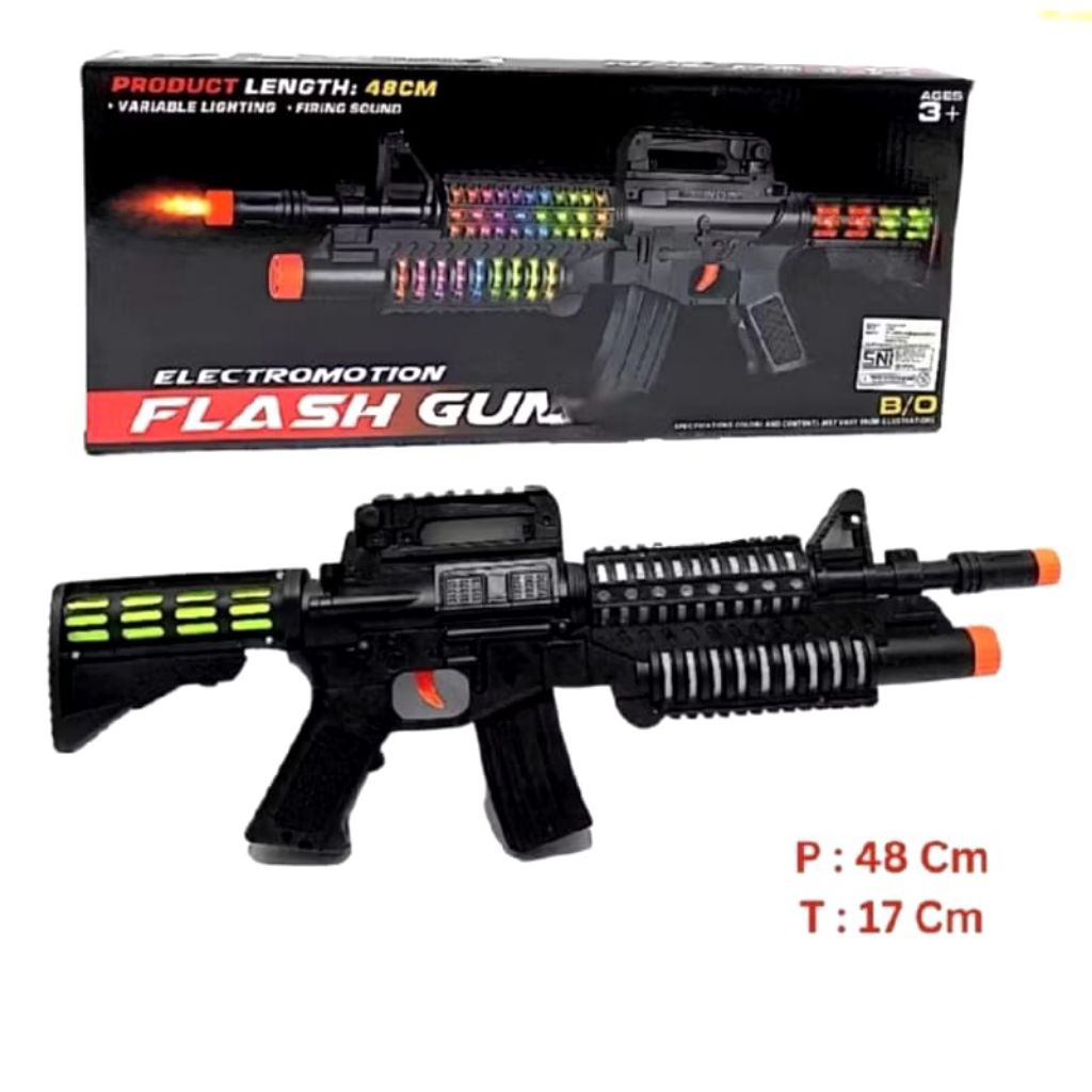 MAINAN ANAK TEMBAKAN PISTOL MAINAN FLASH GUN DAN MACHINE GUN AK858