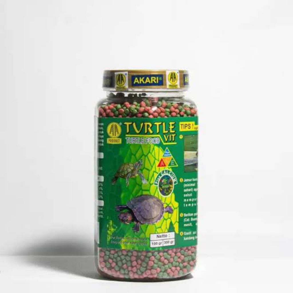 Pakan Kura-Kura Akari Turtle Vit 300 Gram - Tinggi Protein, Menguatkan Sistem Kekebalan, Tidak Mengo