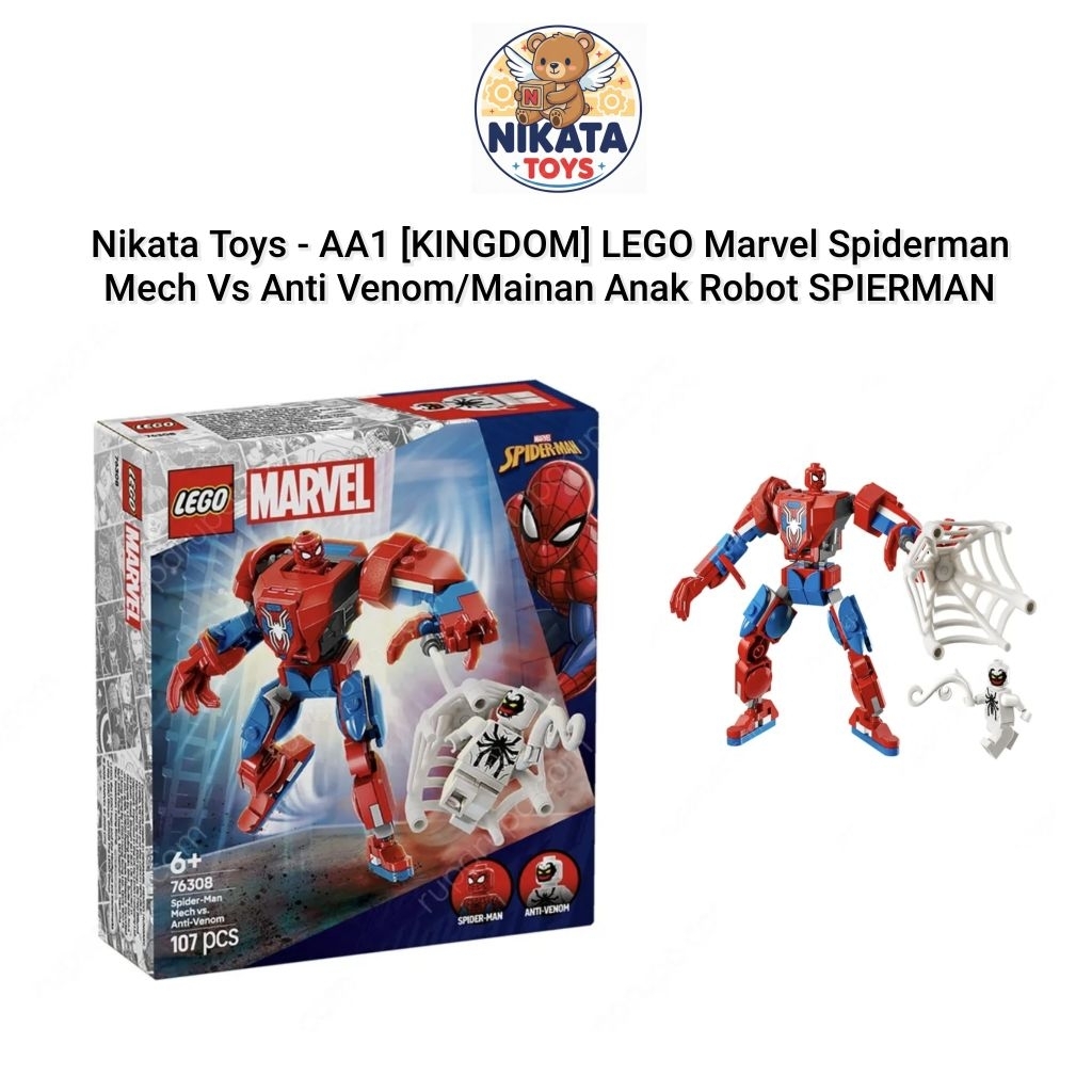 Nikata Toys - AA1 [KINGDOM] LEGO Marvel Spiderman Mech Vs Anti Venom/Mainan Anak Robot SPIERMAN