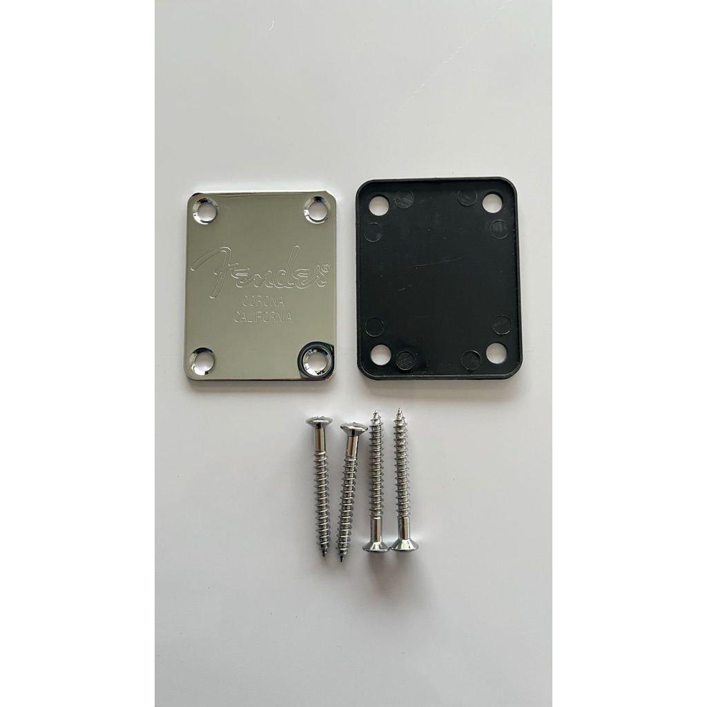 Neck Plate Gitar Fender Stratocaster Chrome