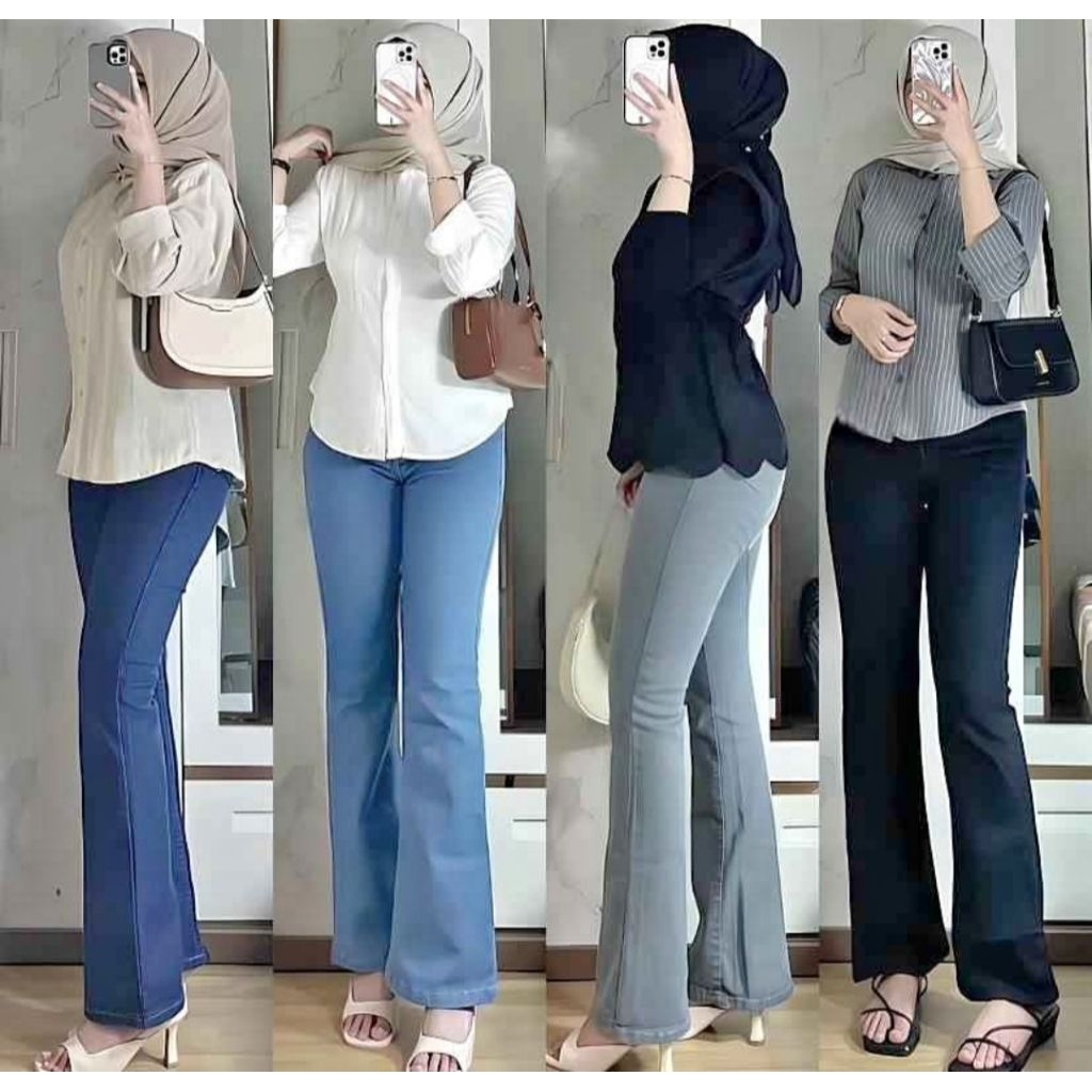 Celana jeans wanita rijek