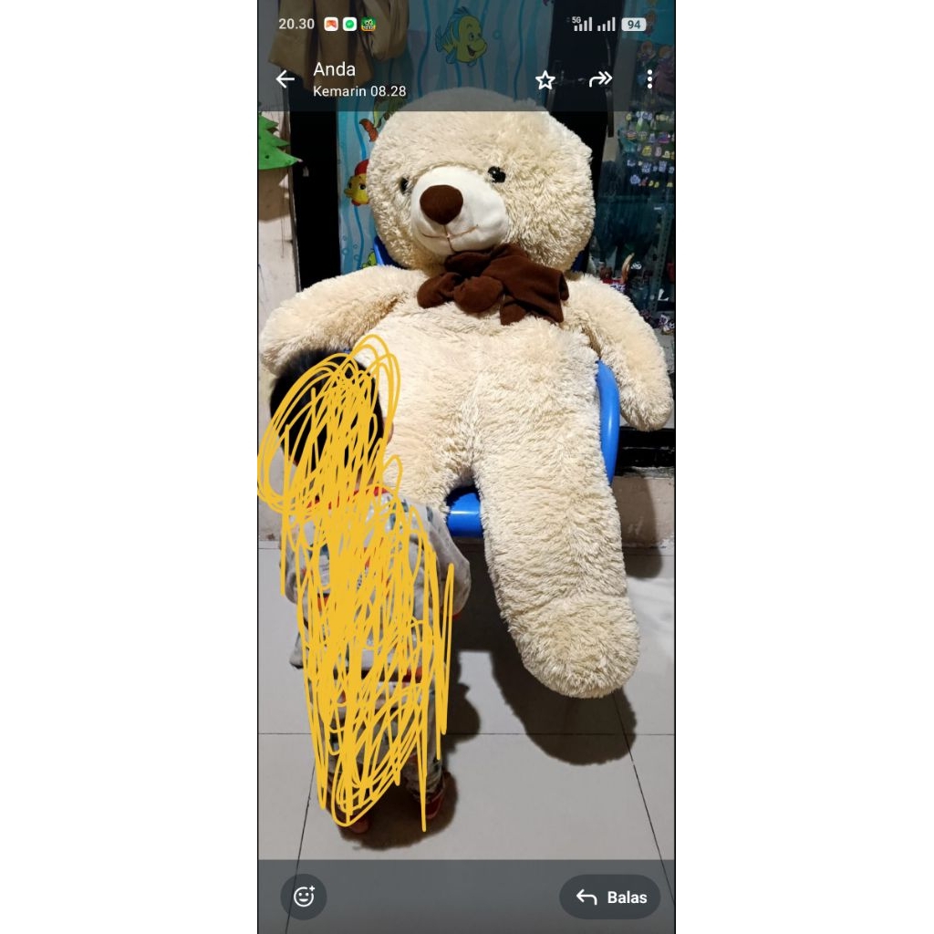 boneka jumbo 1.3mtr bekas sekend