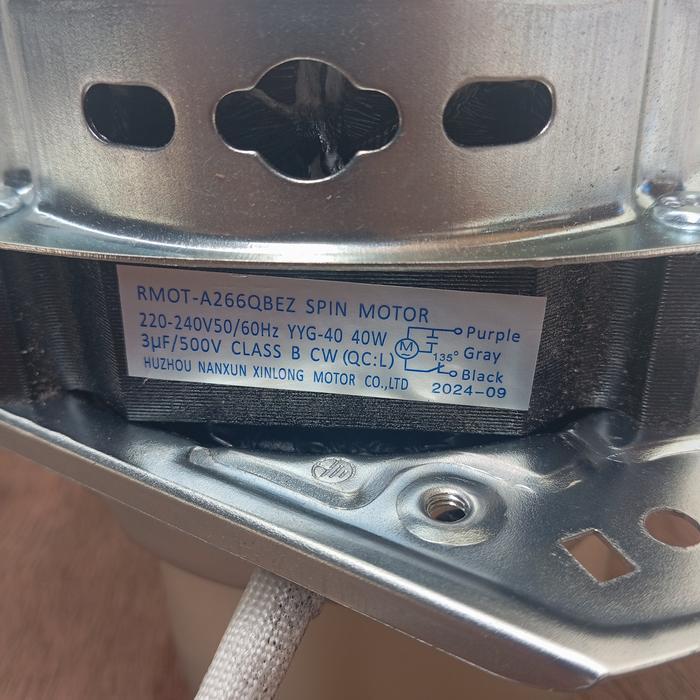 Dinamo spin mesin cuci 2tabung sharp original RMOT-A266QBZ 40WATT 3UF