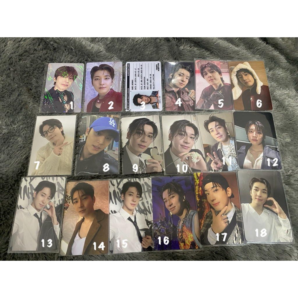 READY STOCK OFFICIAL PHOTOCARD WONWOO MINGYU SEVENTEEN SPILL THE FEELS 17 RIGHT HERE HAPPY BURSTDAY 