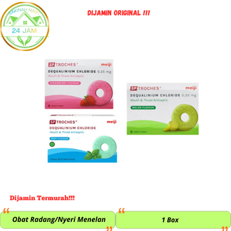 SP Troches Meiji 1 Box Isi 12 Tablet Hisap / Obat Radang Sakit Tenggorokan