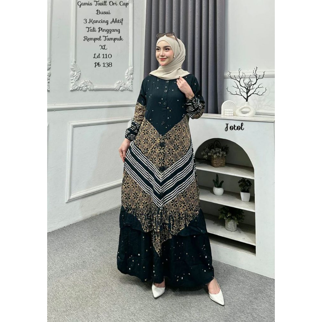 Gamis TWILL Ori Batik Cap  Pekalongan