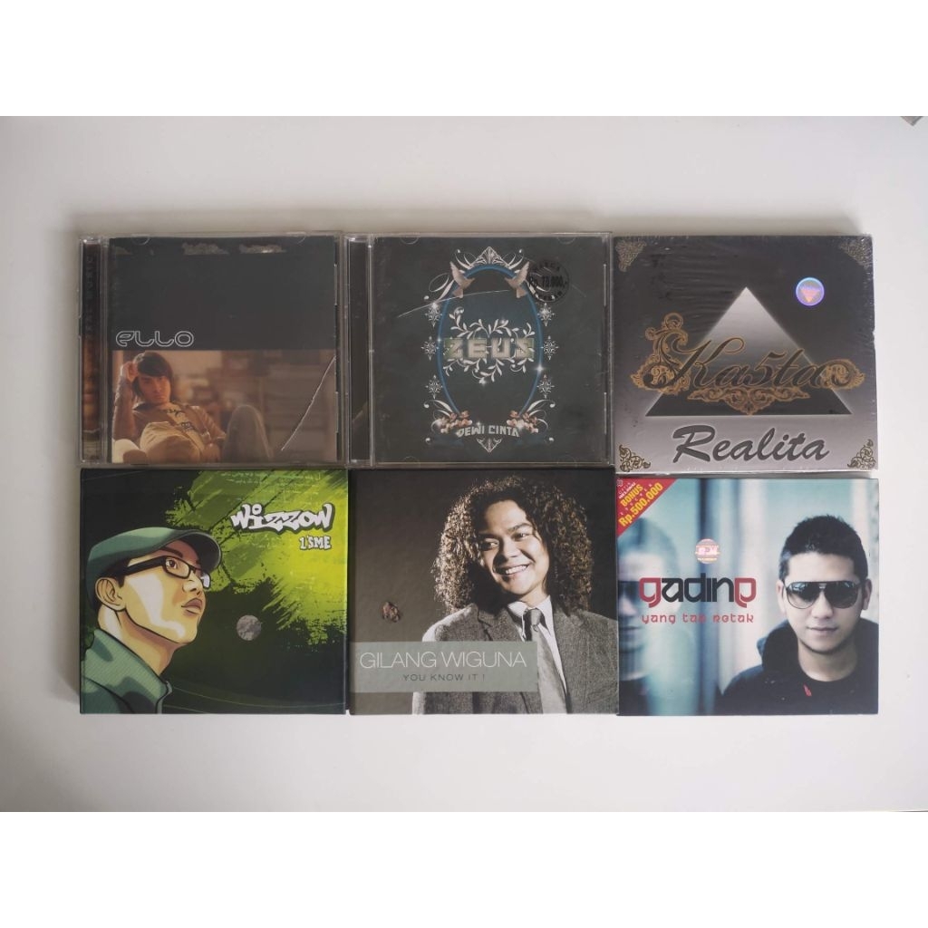 Borongan 6 CD indonesia: ELLO + ZEUS + KASTA + WIZZOW + GILANG WIGUNA + GADING