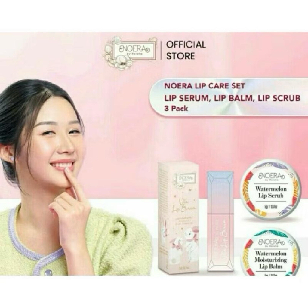 Spesial Package Noera Lipcare Set | Noera Lip Serum, Noera Lip Balm, Noera Lip Scrub