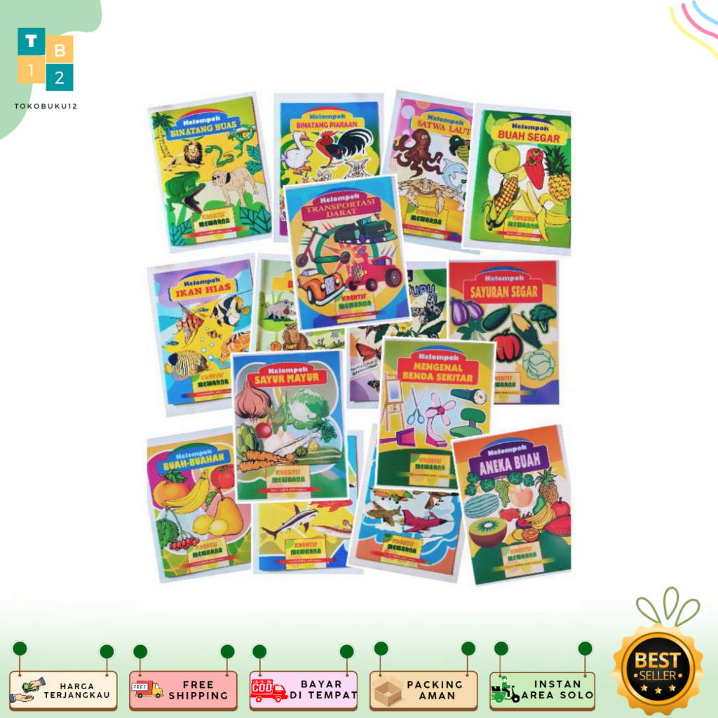 BUKU MEWARNAI ANAK TK PAUD MURAH - BUKU KREATIFITAS ANAK TK PAUD