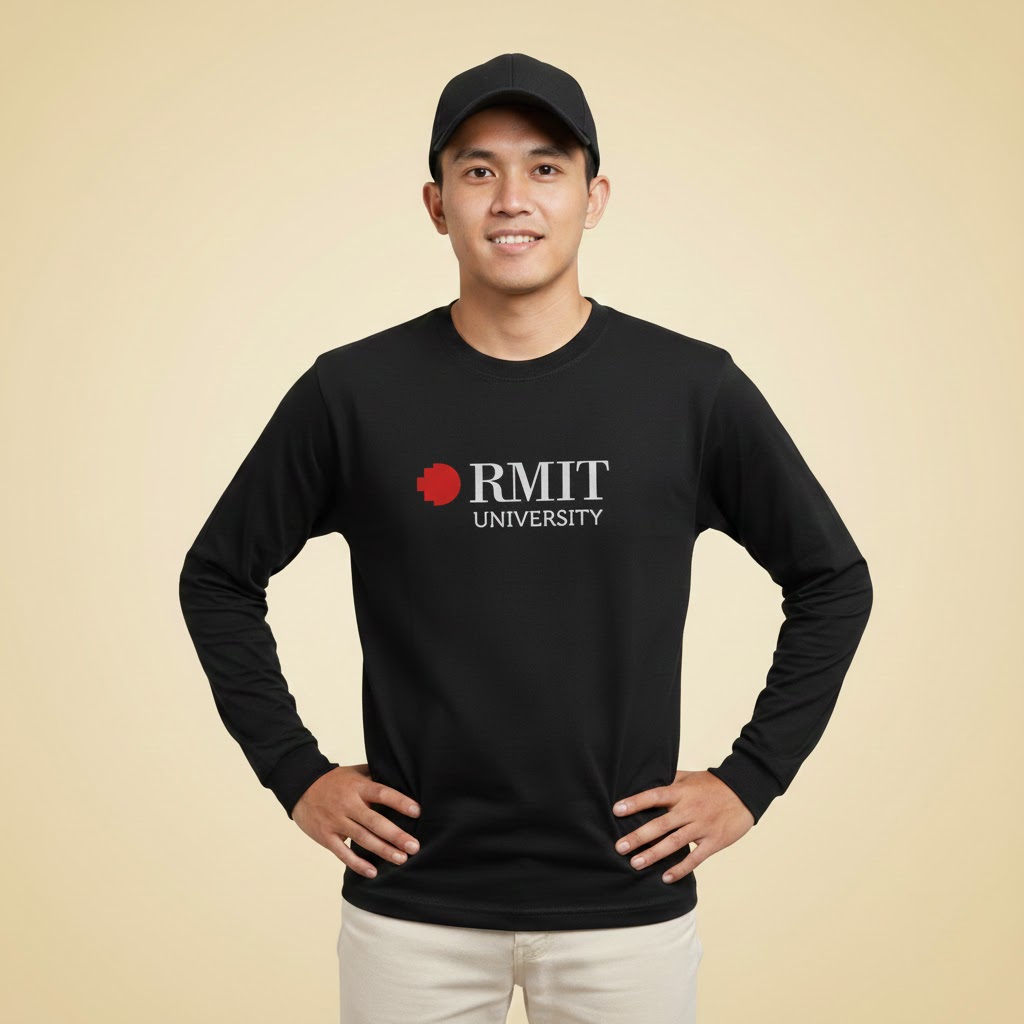 Long t-shirt RMIT University Australia Premium Cotton Combad baju kaos Lengan Panjang Clothing