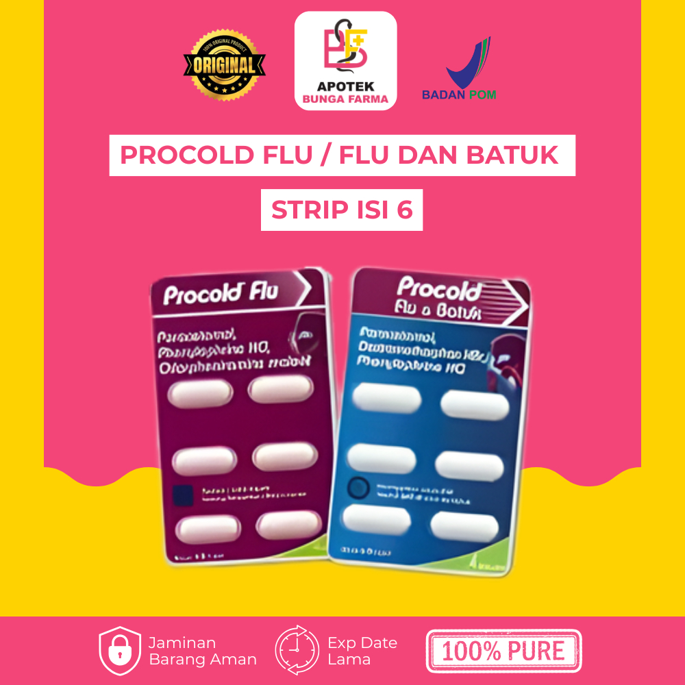 PROCOLD FLU / FLU DAN BATUK STRIP ISI 6 -  Obat Flu dan Demam