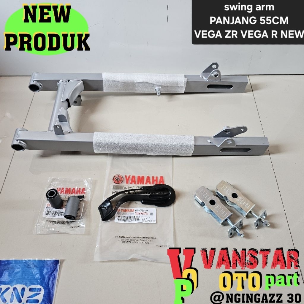 swing arm long panjang 50CM 55CM  pnp vega r new vega zr lengkap warna silver