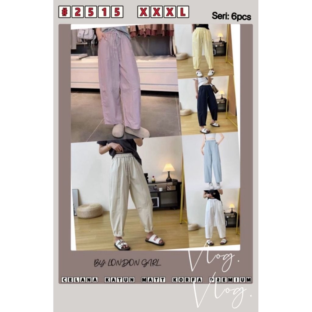 celana kulot katun baggy london girl import 2515