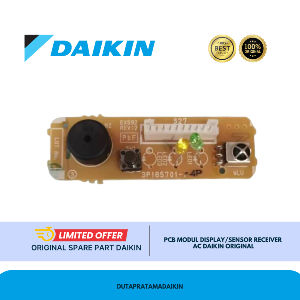 PCB MODUL DISPLAY/SENSOR RECEIVER AC DAIKIN: CTKC15QVM4 CTKC20QVM4 CTKC15RVM4 CTKC20RVM4 CTKC25RVM4 