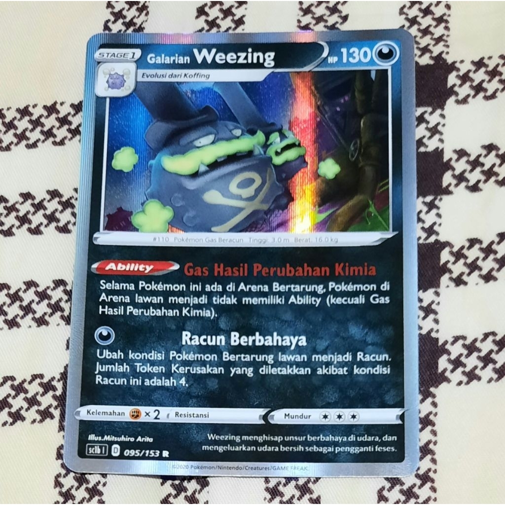 Kartu Pokemon Galarian Weezing foil Sc1b bahasa indo tcg