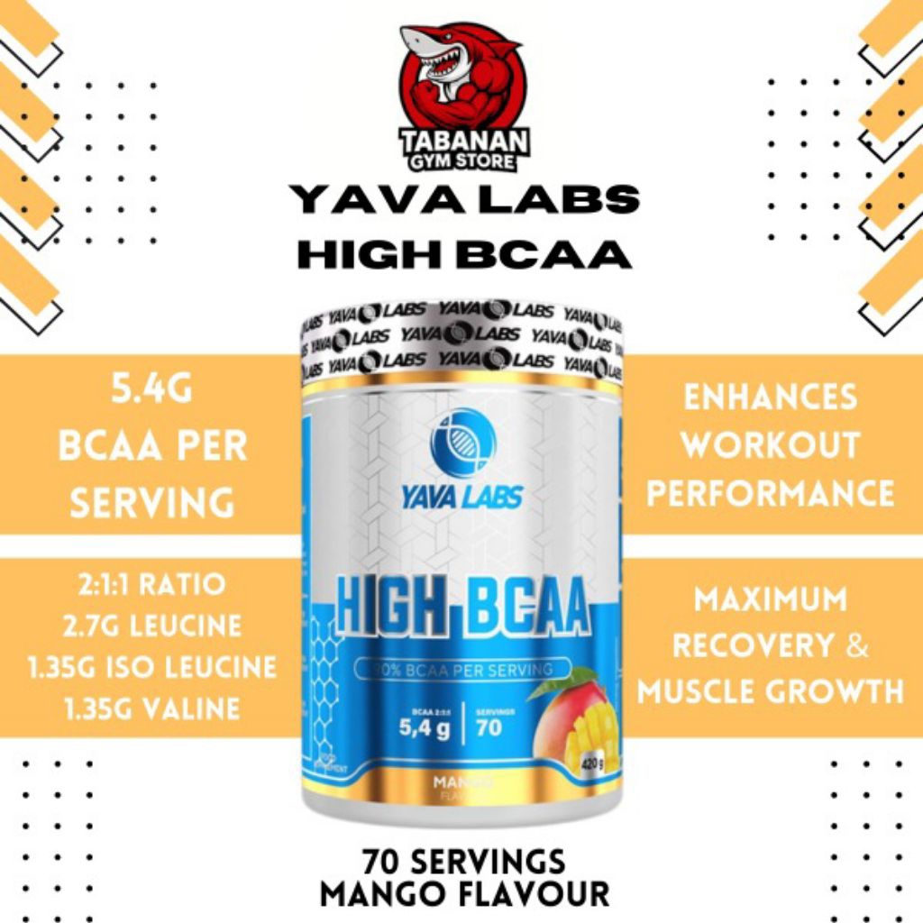 (PROMO) YAVA LABS HIGH BCAA 420g - 70 Servings BCAA Impor Mendukung Pemulihan Otot & Pertumbuhan Oto