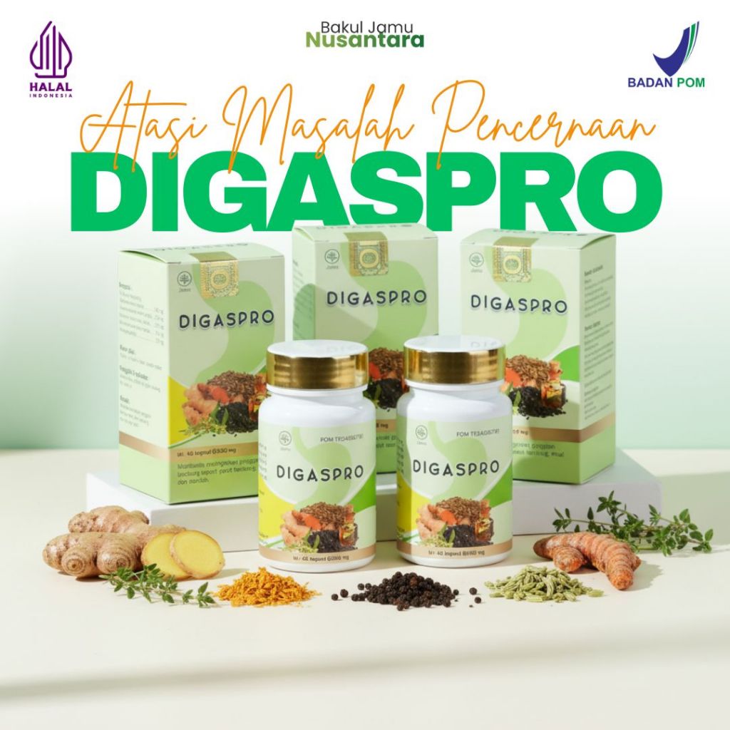 DIGASPRO Obat Maag Kronis & Asam Lambung GERD Mual Kembung Herbal Ampuh BPOM