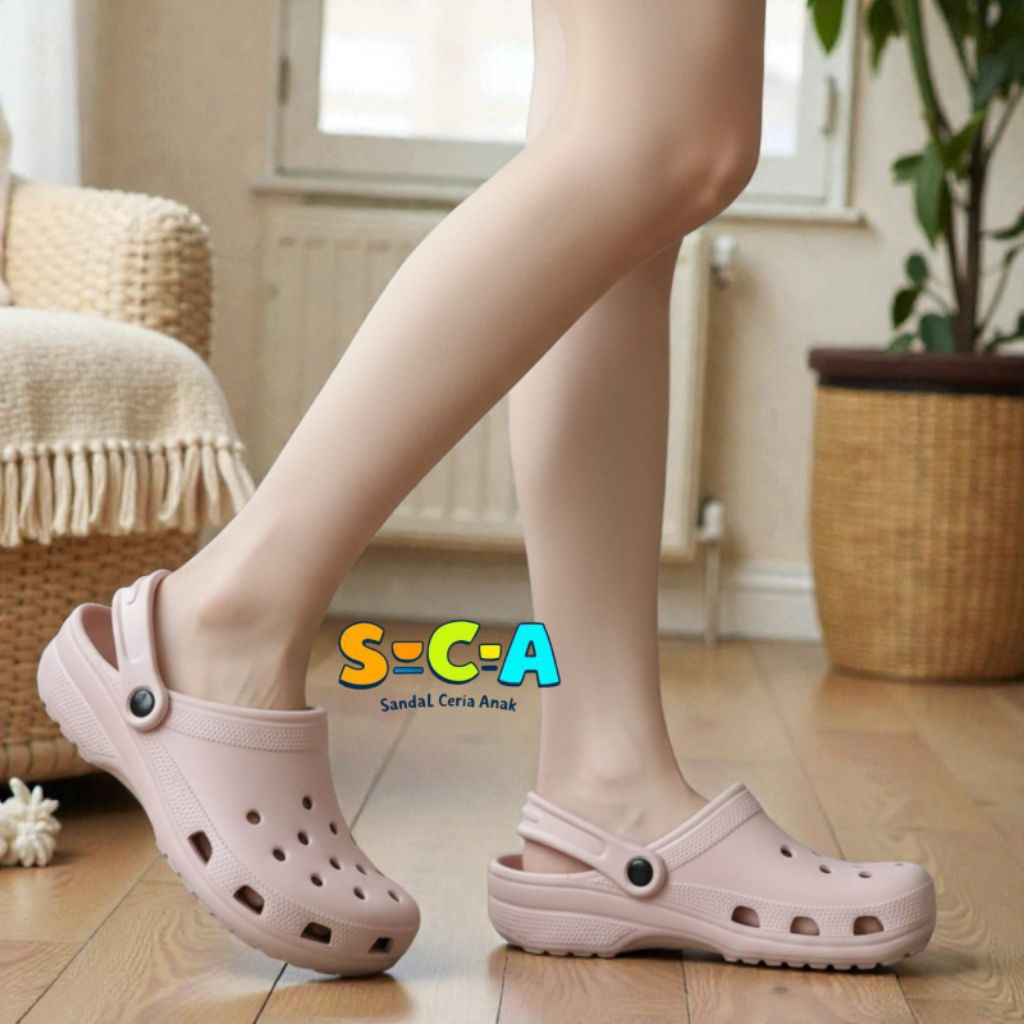 Sandal Baim Fuji New Unisex Casual Anti Slip Sendal Clog Korean Style Tali Belakang Tahan Air