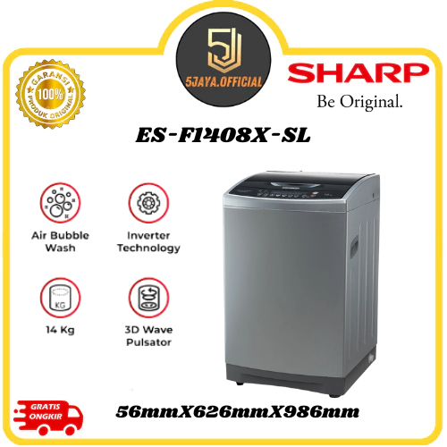 Mesin Cuci Sharp 1 Tabung ES-F1408X-SL 14Kg