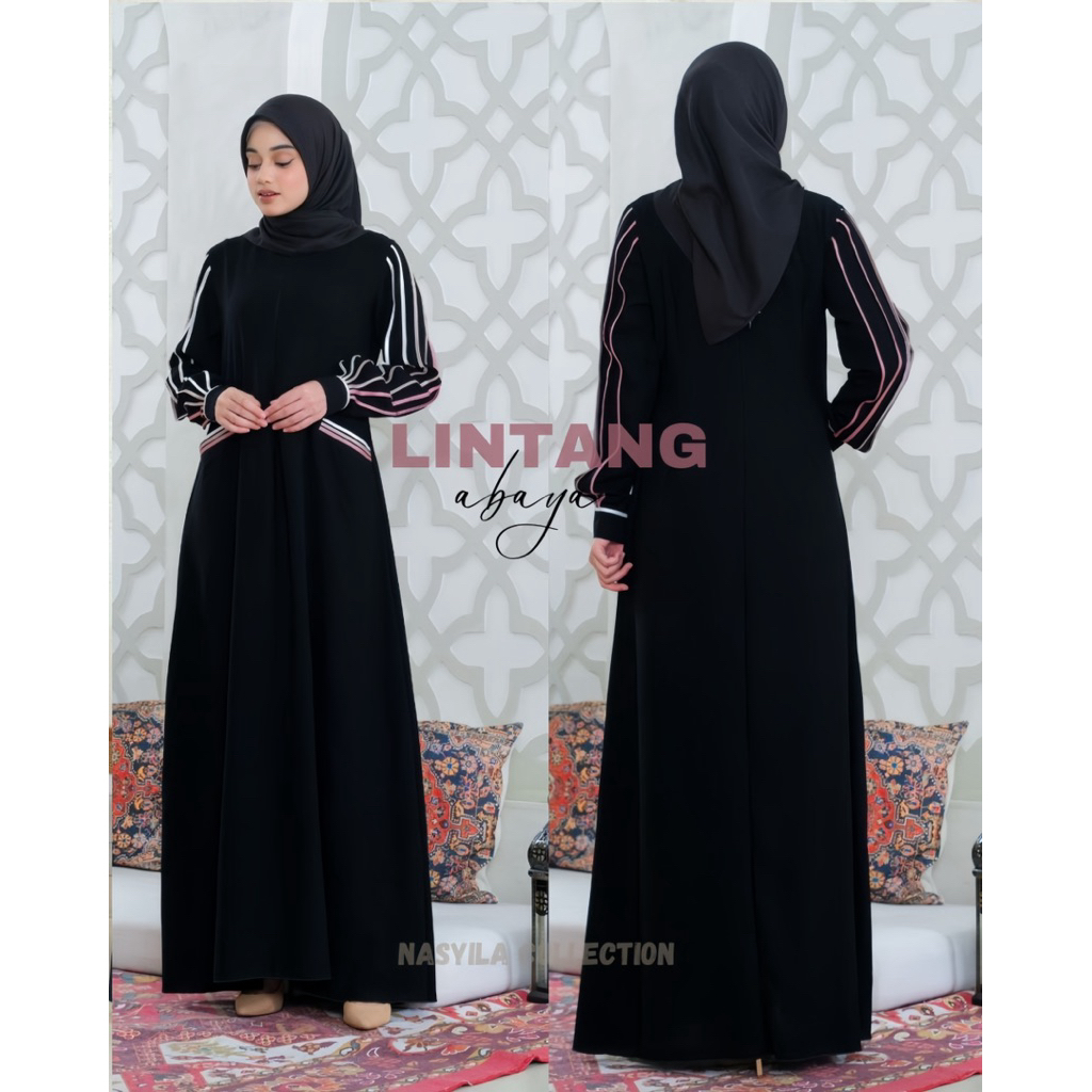 Lintang Abaya Turki Jetblack Premium Mewah Elegan