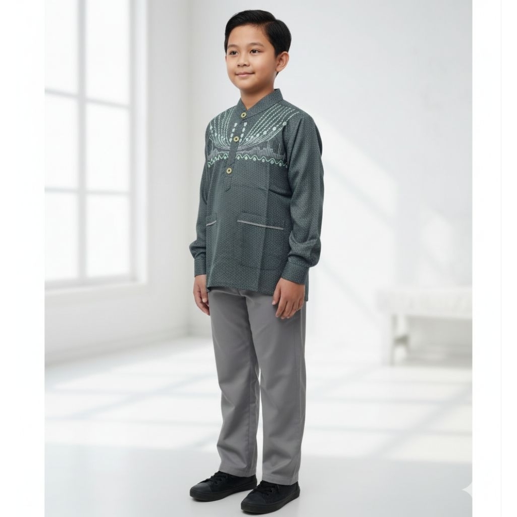Setelan Baju Taqwa Koko Muslim Premium Anak Laki Laki Dannis Look