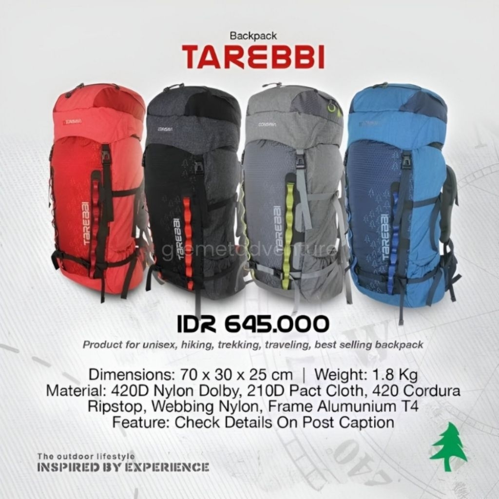 Carrier Gunung / Tas Ransel Consina Tarebbi 60 Liter
