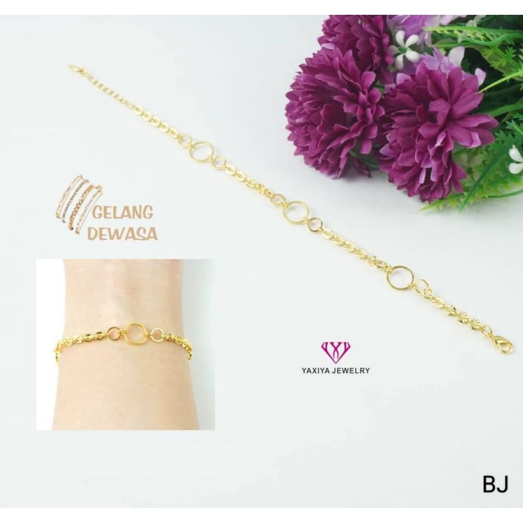gelang rantai Nuri boba 3 lapis emas yaxiya
