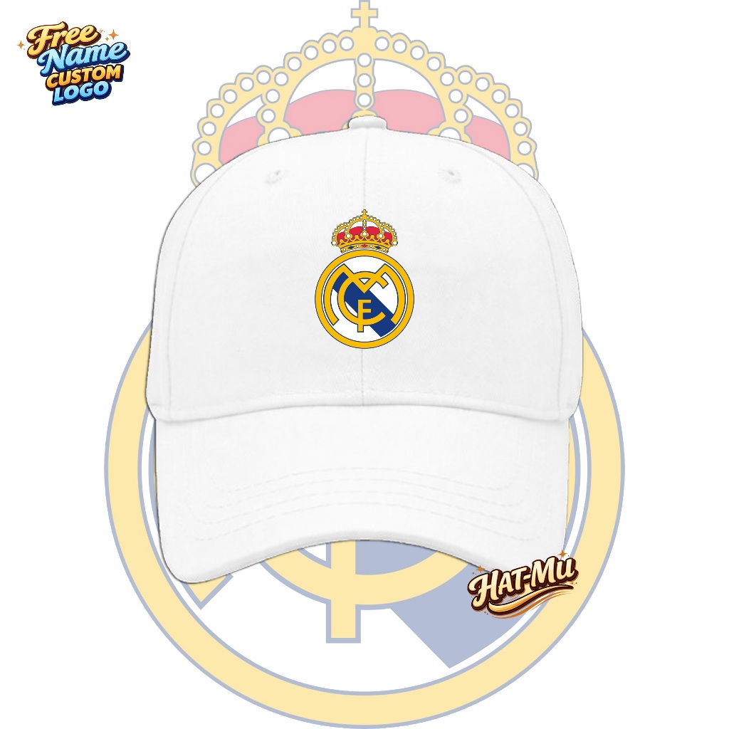 Topi Real Madrid / Topi Bola Anak Real Madrid Bisa Custom Gambar Bisa Cod Gratis Tambah Nama