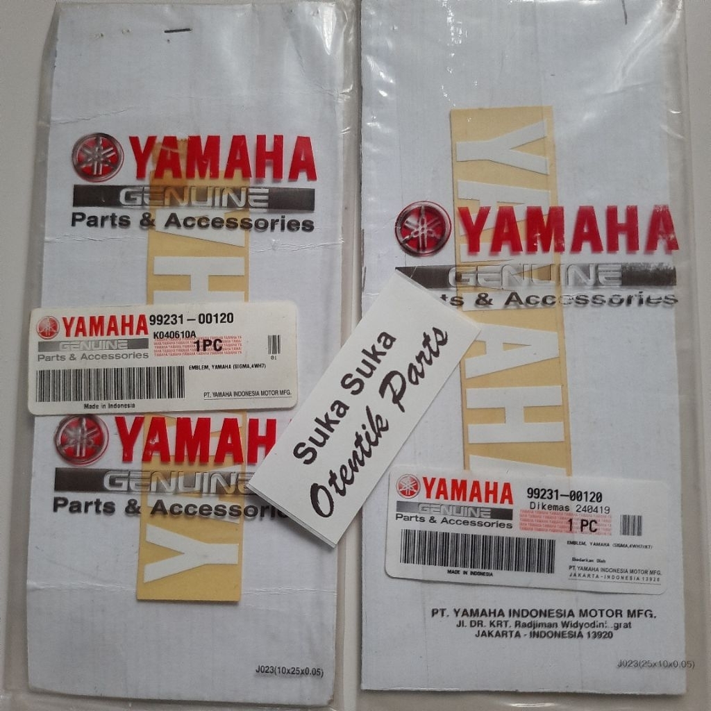(Putih) Emblem Stiker Yamaha Kupingan Spakbor Depan F1zr Fizr Force 1 Original Yamaha | 99231-00120