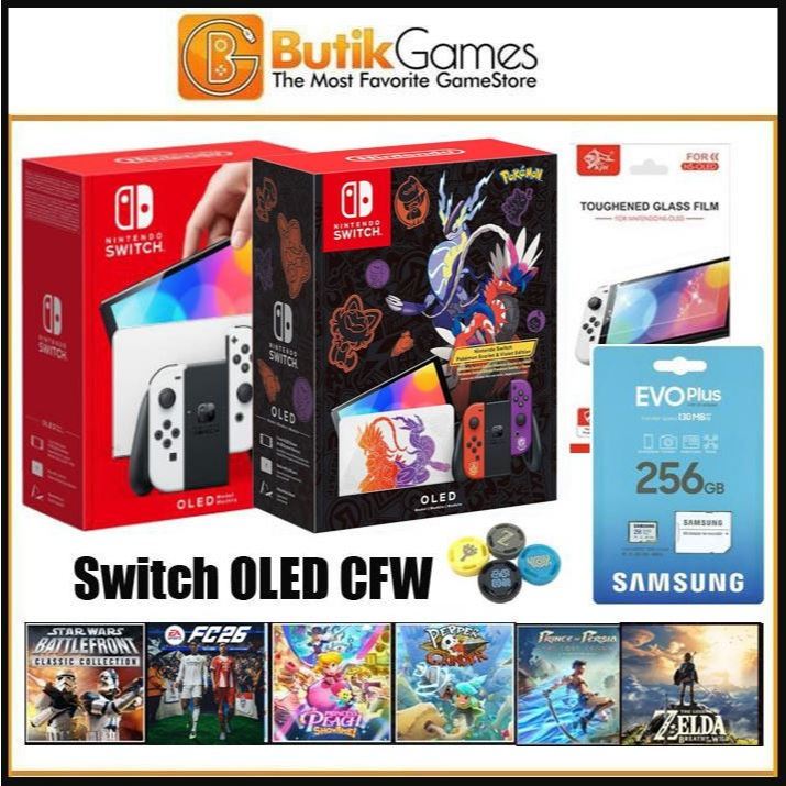 Nintendo Switch OLED CFW 256GB 512GB Full Game Second Bekas [sameday & instant]
