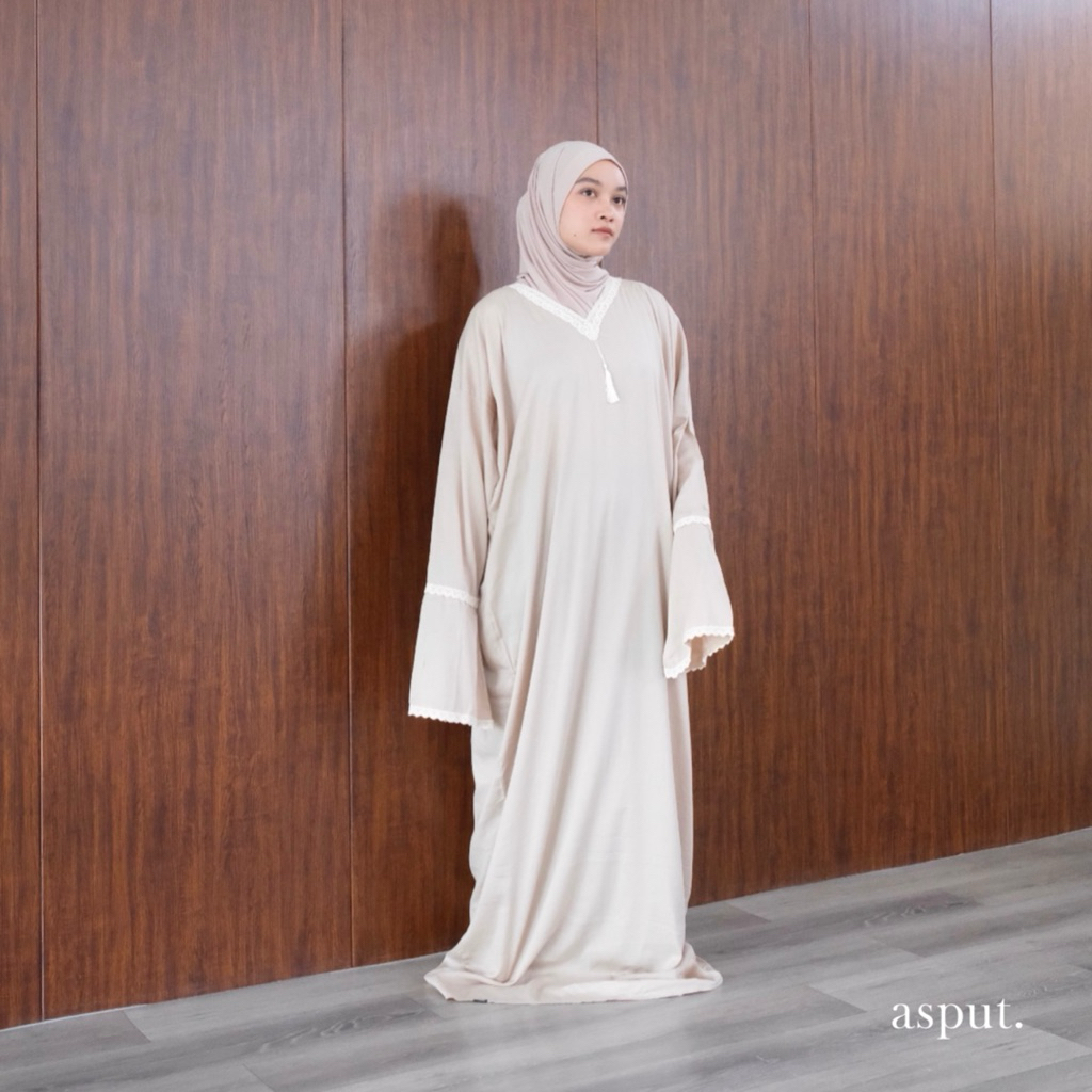 ASPUT - Creamy Lace Mukena Abaya
