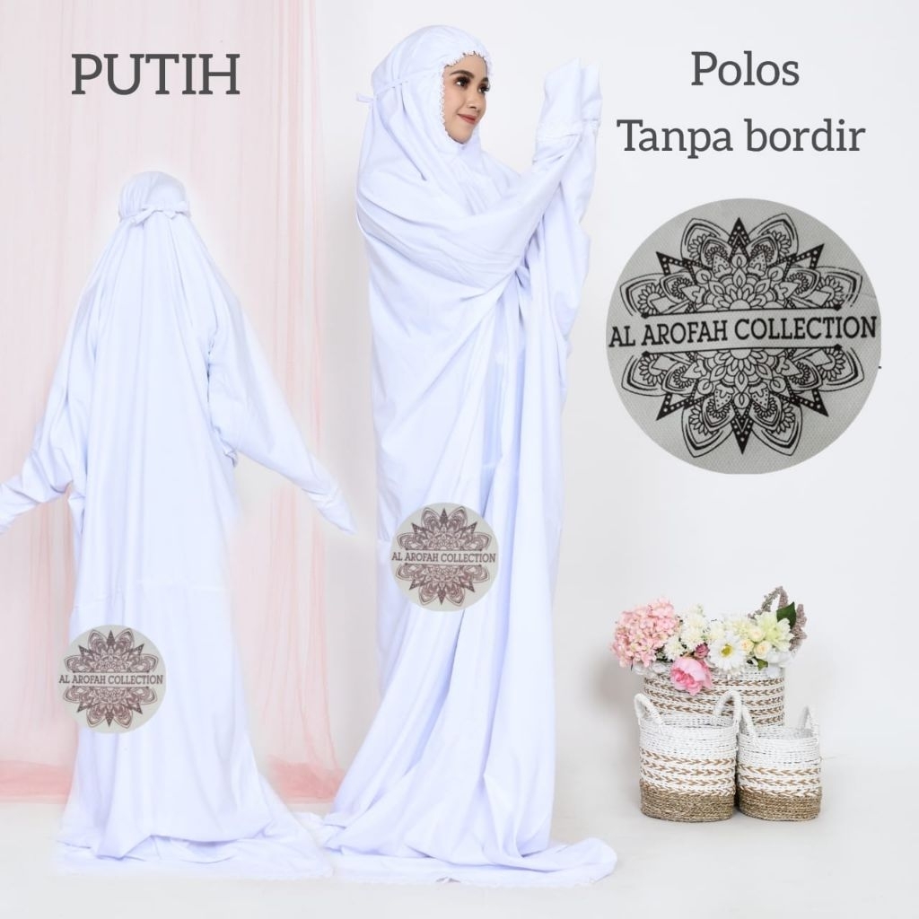 Mukena Terusan dewasa putih polosan