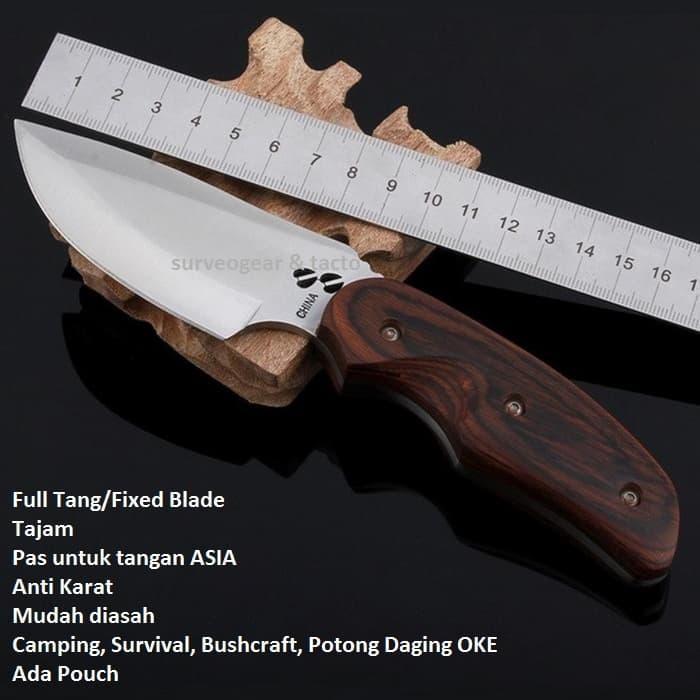 Pisau Survival Knife Full Tang Fixed Blade Outdoor Hunting Camping