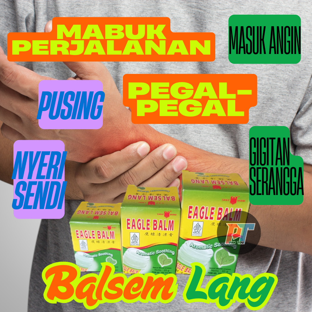 Balsem Gosok Cap Lang 40 gram besar Aroma Terapi meredakan Masuk angin dan Mabuk perjalanan