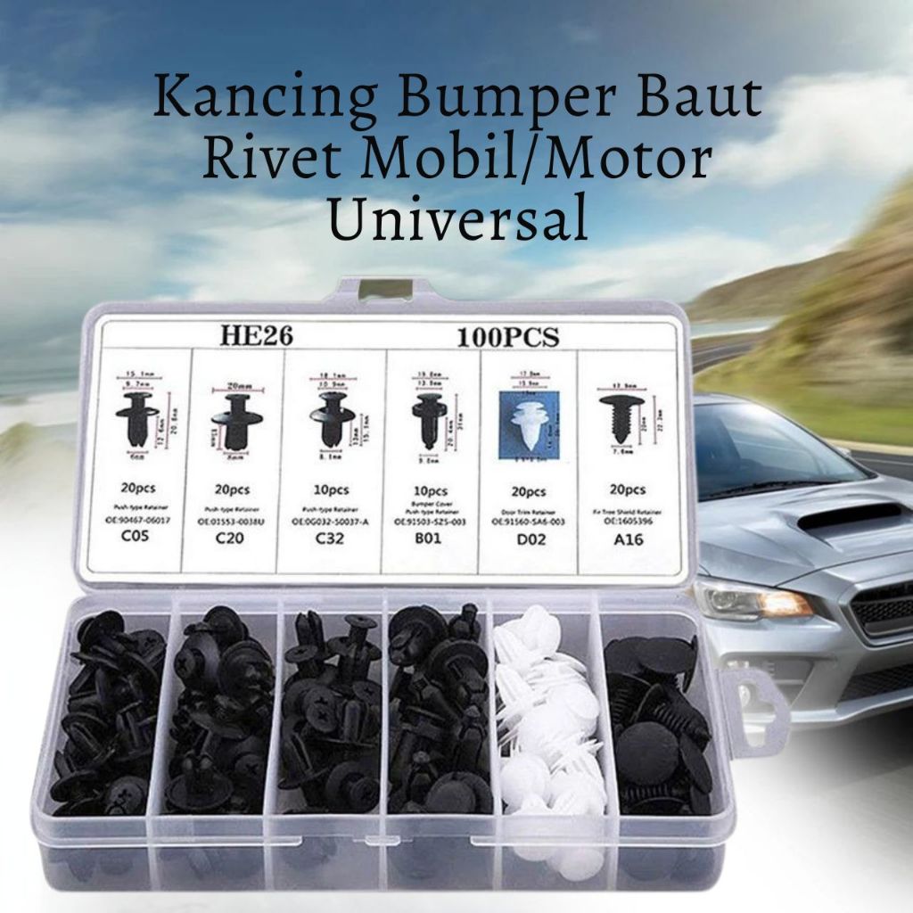 Klip Kancing Bemper Klip Bumper Mobil Baut Rivet Mobil Universal Baut Body Plastik Klip Body Motor