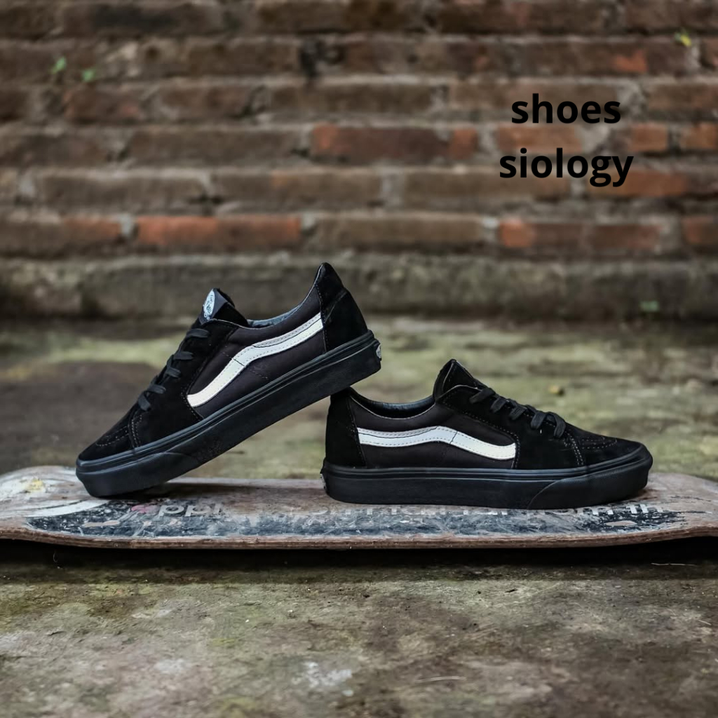 Sepatu Sneakers SK8 Low Contrast Black SK 8 Pendek Contrast Hitam
