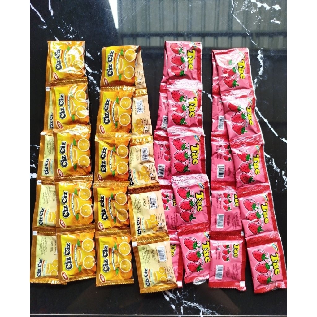 permen jadul, tac tac rasa strawbery, ciz ciz rasa jeruk