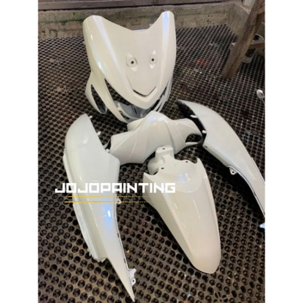 Cover body full halus honda beat pop putih lembayung biru