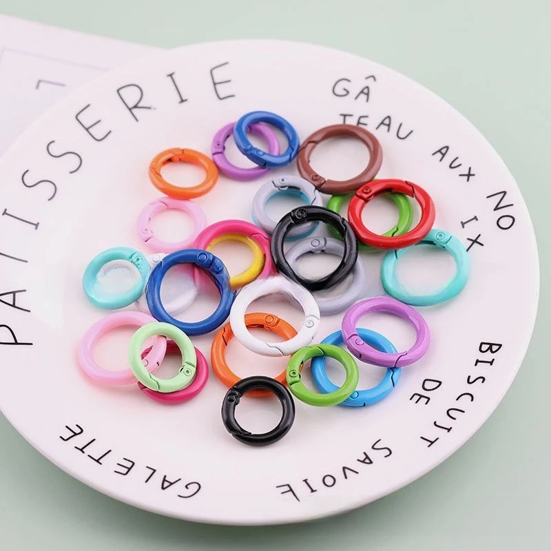 (1 BUNGKUS) Ring PER 33mm Bulat BESAR logam buka tutup Untuk Hijab, Tas, & Kerajinan | O Ring Klip G