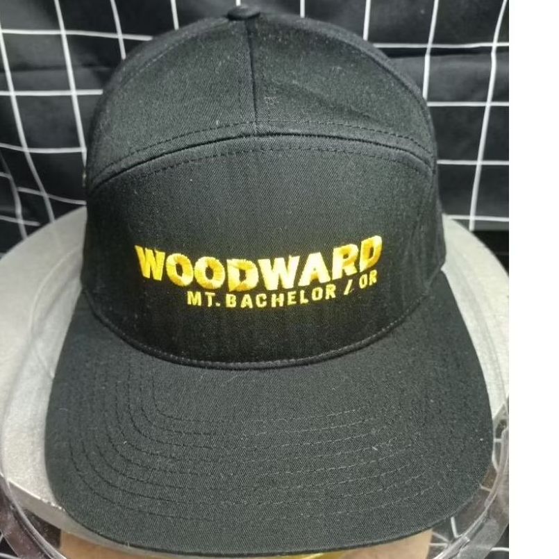 topi 7 Panel-WoodWard-Hitam Pekat