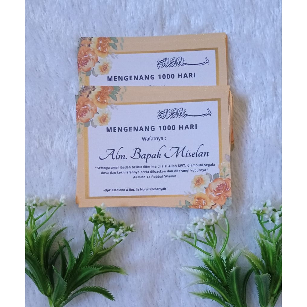 Stiker mengenang 40/100/1000 hari meninggal