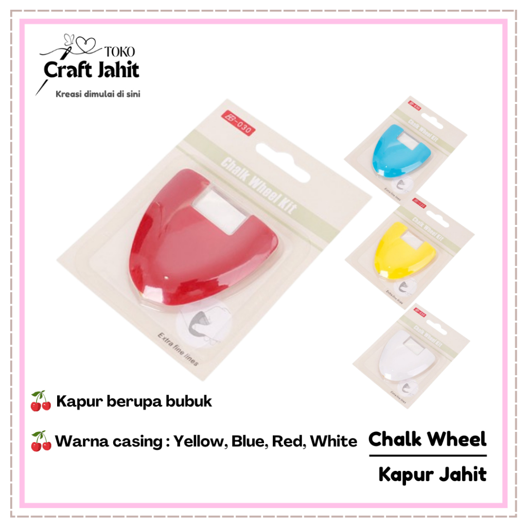 Kapur Jahit Chalk Wheel Segitiga Roda | Alat Penanda Pola Jahit Sewing Craft