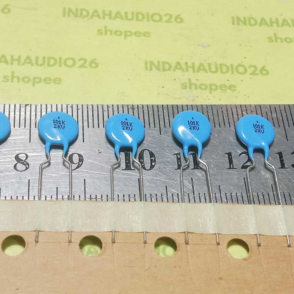 SAMWHA 101K 2KV  5mm  101  2KV RENCENG KAPASITOR keramik 100pf  100p 2000v capacitor ceramic SAMWHA 