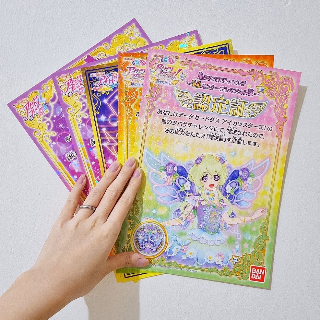 Sertifikat Certificate Aikatsu Star Friends Poster Kartu Aikatsu Bandai Original