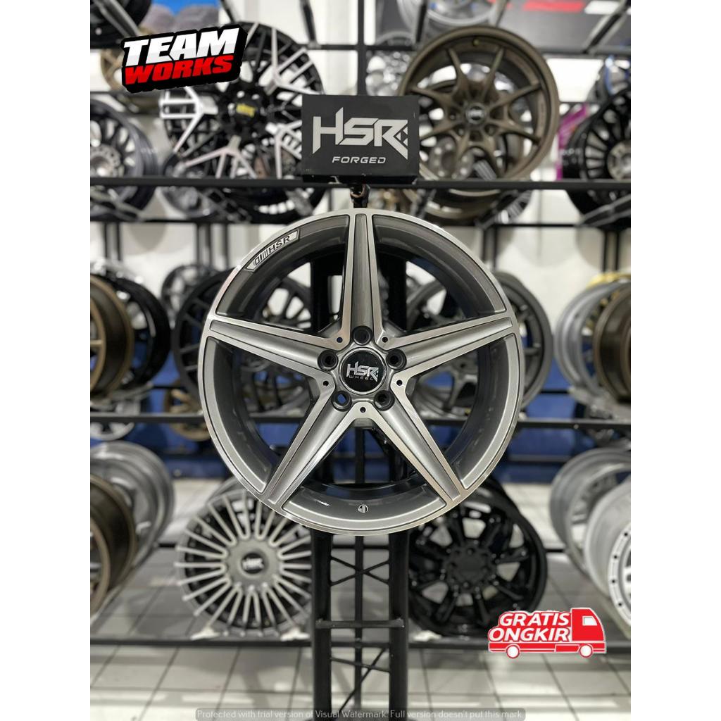 VELG MOBIL RACING R18 UNTUK AUDI BMW ALPINA B5 B7 PELEK HSR BLEGA RING18 LEBAR 8 GREY MACHINE FACE