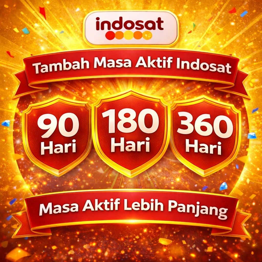 Perpanjang Masa Aktif Kartu Indosat IM3 90-360 Hari /1Tahun - Mudah & Cepat