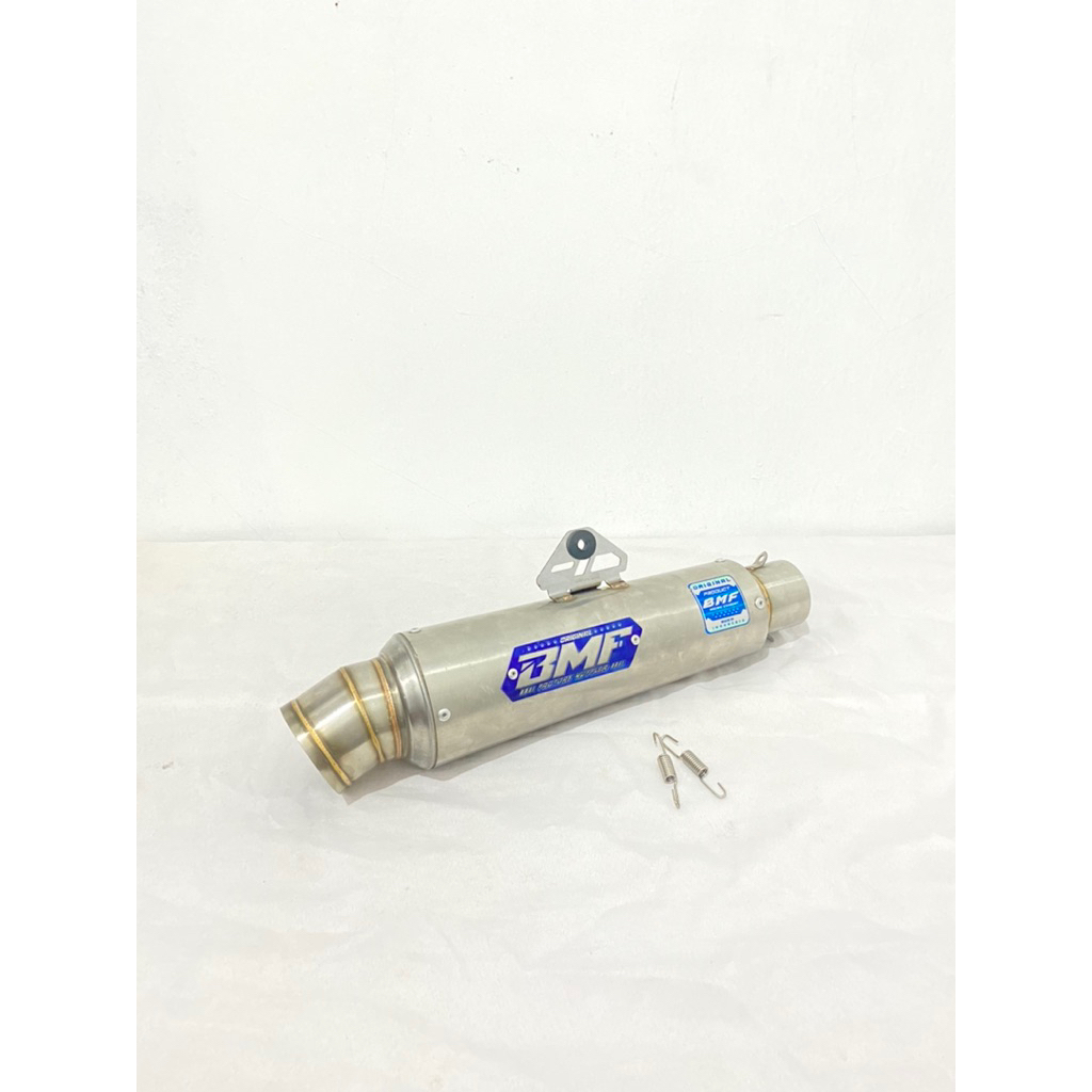 KNALPOT RACING SILENCER Only kompetisi BMF LOGO BLUE TITANIUM PANJANG SELINCER 25cm